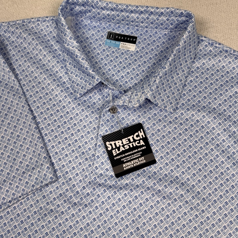 PGA Tour ProSeries Golf Polo Mens XXL Performance Wicking Stretch Shirt